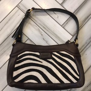 Cole Haan zebra print calf hair and leather bag